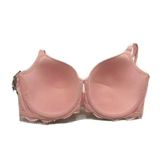 INC International Concepts Womens T Shirt Bra Plus Size 40DDD Pink with Lace NEW - Picture 3 of 8